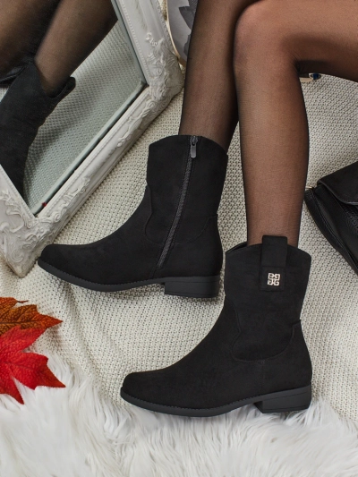 Botine de damă din piele ecologică de căprioară Kelmoria