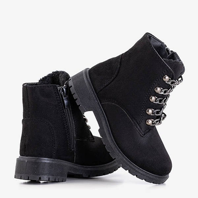 Ghete negre pentru copii cu lanțuri Eliane - Încălțăminte