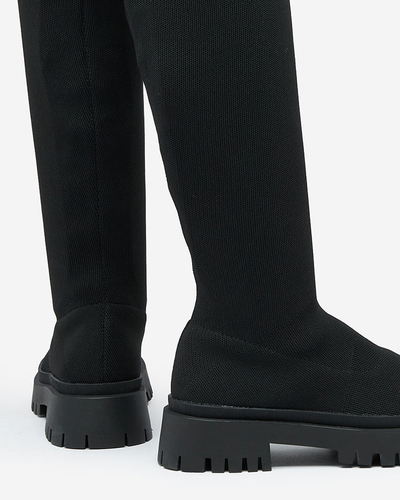 Royalfashion Cizme peste genunchi pentru femei negre Radgitas