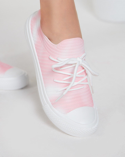 OUTLET Tenisi dama in dungi albi si roz Manfer- Incaltaminte