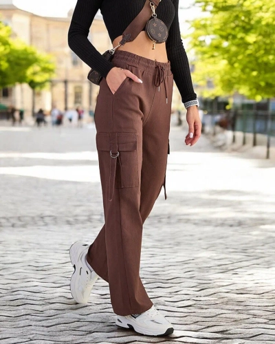 Royalfashion Pantaloni de luptă pentru femei din material textil