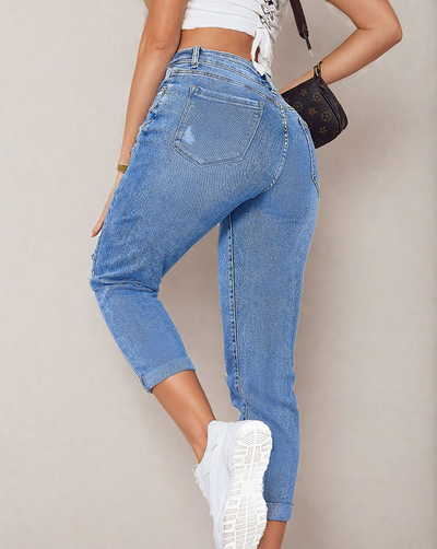Royalfashion Pantaloni de blugi mamă pentru femei