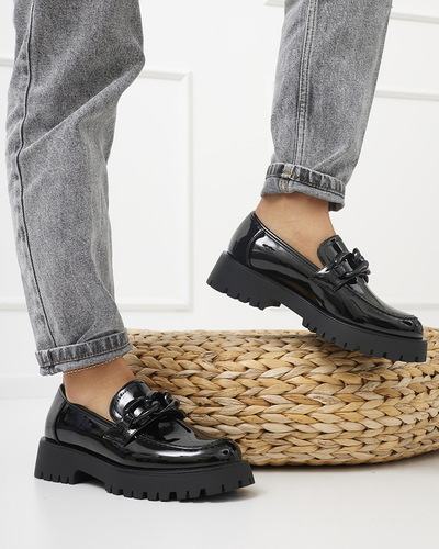 Pantofi dama lacuiti negri cu lant Retisi - Incaltaminte