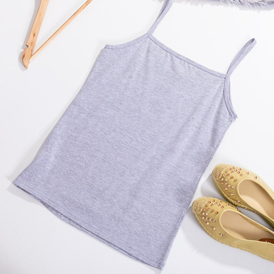 Bluză gri pentru femei, cu bretele subțiri MĂRIME PLUS - Îmbrăcăminte