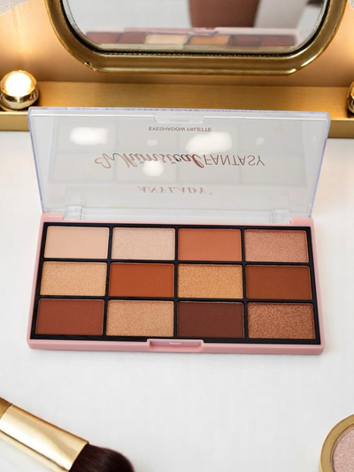 ANYLADY Paletă de 12 farduri de pleoape cu finisaje glitter și mate Golden Chocolate Fudge