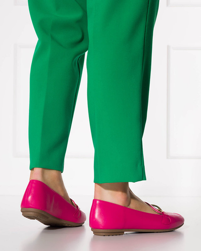 Mocasini dama fucsia cu decor Riltia - Incaltaminte