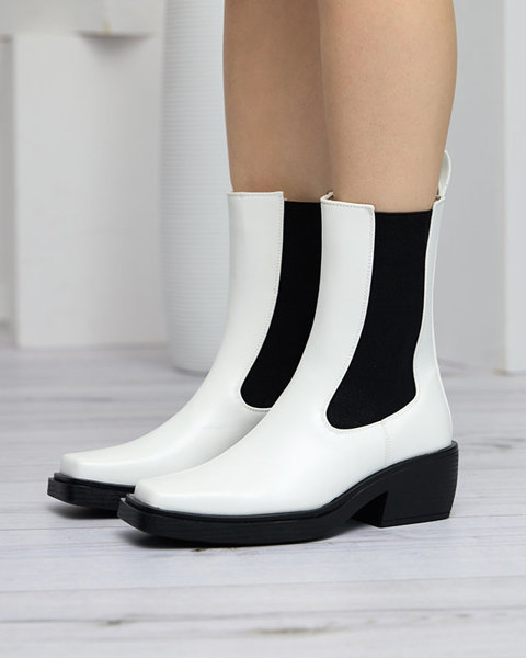 Cizme albe de dama cu slip inalt Darran - Incaltaminte