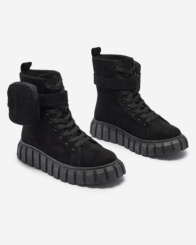 Cizme de damă cu săculeț, de culoare neagră Sauups- Footwear