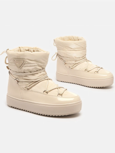 Royalfashion Cizme de damă slip-on a'la cizme de zăpadă în bej Vevnose