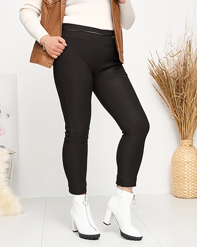 Treggings izolați negri de damă PLUS SIZE - Îmbrăcăminte