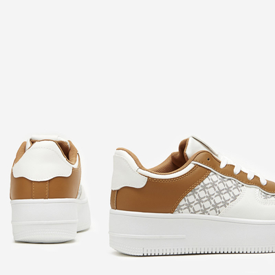 Pantofi sport dama albi cu imprimeu Glou - Incaltaminte