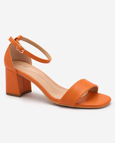 Royalfashion Orange Sandale cu toc mic Charm Steps pentru femei