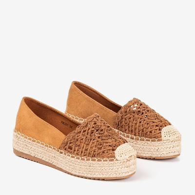 OUTLET Espadrile maro pe platforma Lepusa - Încălțăminte