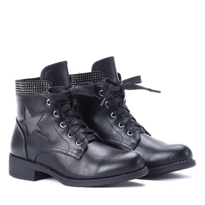 Czarne workery z gwiazdką Kaia - Obuwie