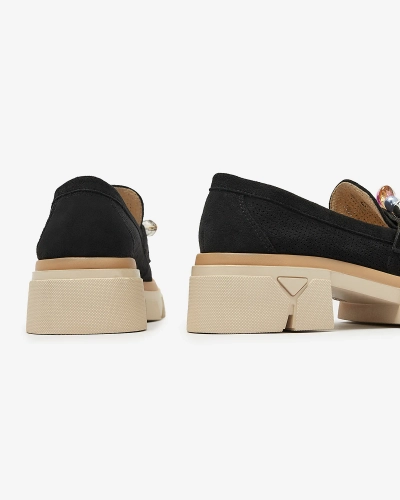 Mocasini negri traforați de damă Peloga- Footwear