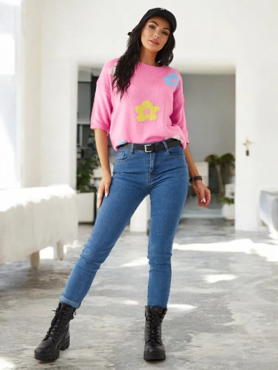 Royalfashion Jeans de bumbac pentru femei, cu croială conică