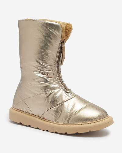 Pantofi de damă roz-auriu a'la cizme de zăpadă Tirigga- Footwear