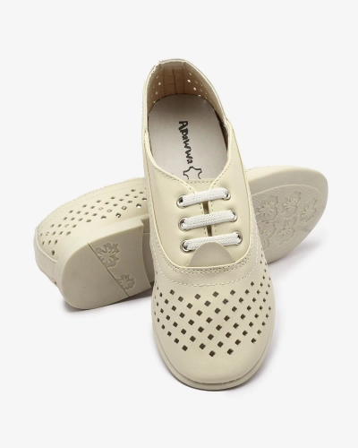 Mocasini bej traforați pentru copii Janno- Footwear