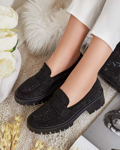 Royalfashion Mocasini de damă cu zirconii Epolls