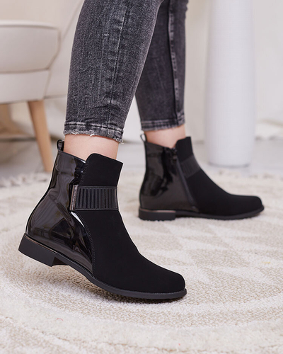 Royalfashion Cizme de damă negre mate Reperra