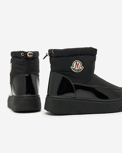 Royalfashion Cizme de zăpadă slip-on pentru femei de culoare neagră Ademra