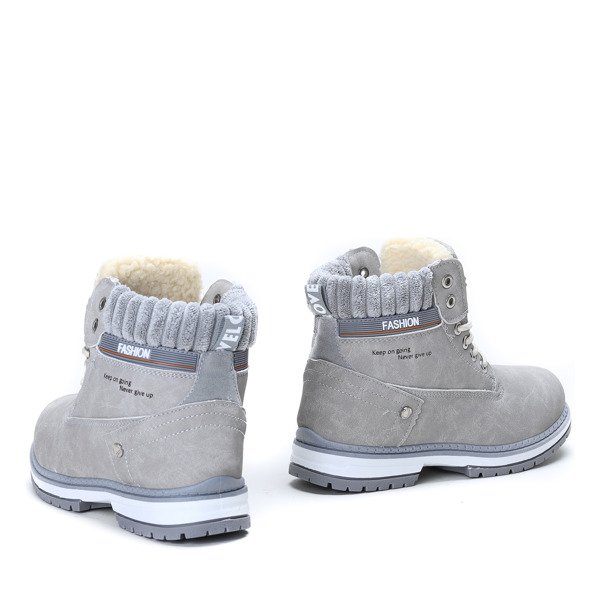 Ocieplane trapery w kolorze szarym Delia - Obuwie