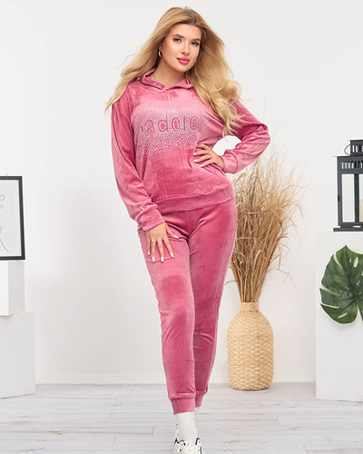 Set trening dama roz cu paiete - Imbracaminte