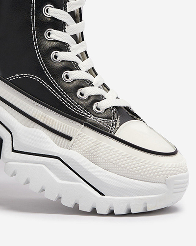 OUTLET Pantofi sport cu platformă izolată neagră pentru femei a'la adidași Retiha - Încălțăminte