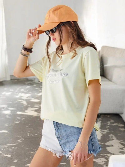 Royalfashion Tricou de bumbac pentru femei Savurați momentul cu Refresh