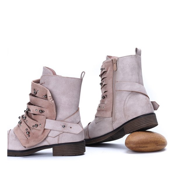 Workery z dżetami w kolorze jasnoróżowym Olesja - Obuwie