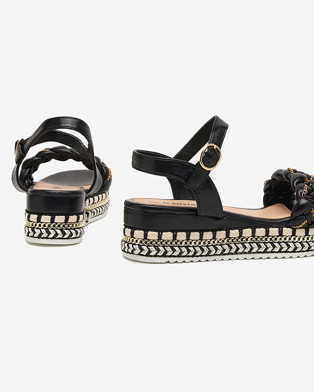 OUTLET Sandale plate dama negre Rella - Incaltaminte