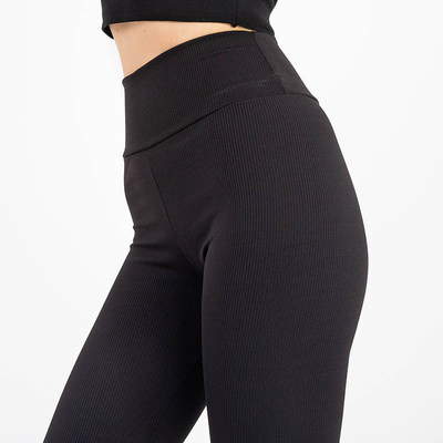 Leggins Damskie Athena Czarne Wiskozowe Sportowe na Lato