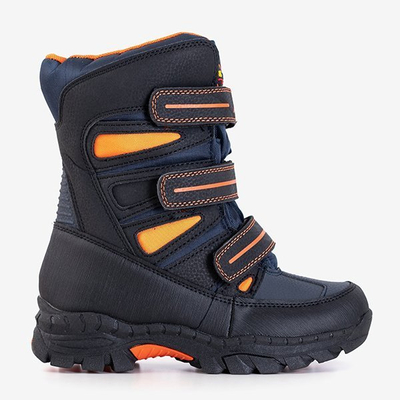 Cizme de zăpadă băieți negre și portocalii de la Dyzio - Pantofi