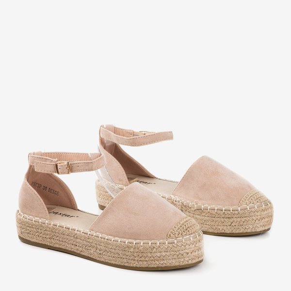 OUTLET Espadrile de dama bej pe platforma Maritel - Pantofi