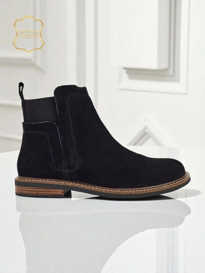 Botine Negre Ariston din Piele cu Piele Întoarsă