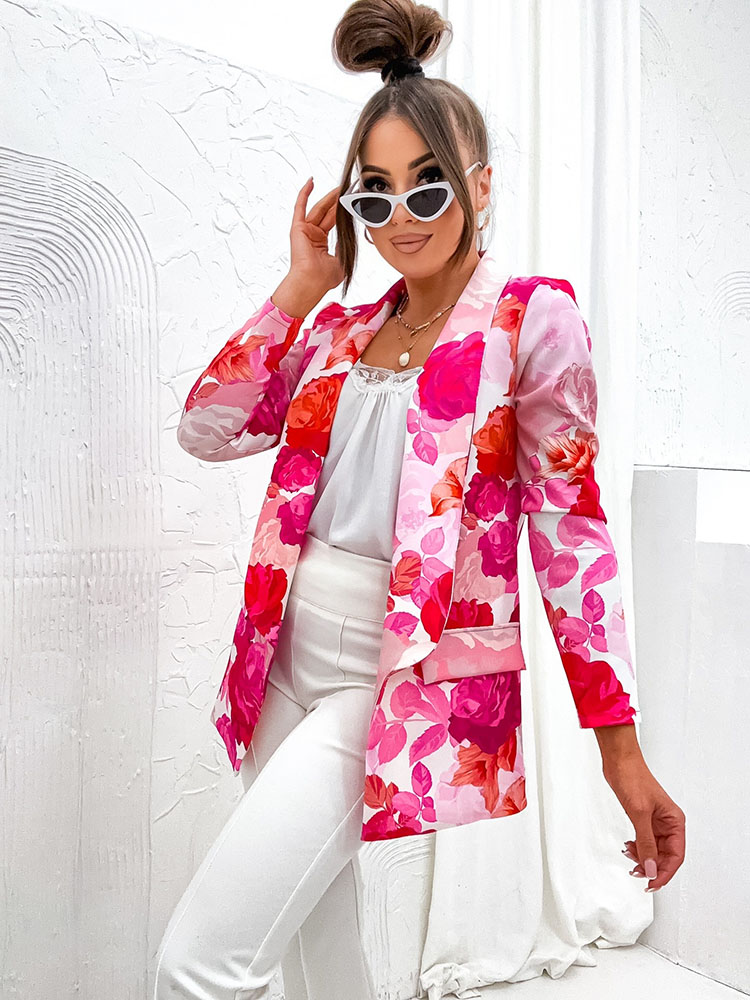 Royalfashion cuvertură de pat tip blazer floral pentru femei