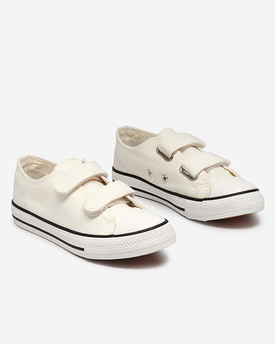 OUTLET Tenisi Bovis Velcro fete alb-ecru - Incaltaminte
