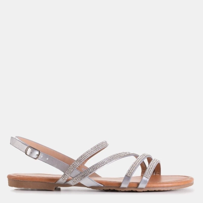 OUTLET Sandale argintii pentru femei cu zirconiu cubic Mitali - Încălțăminte