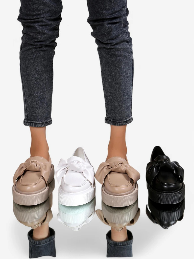 Royalfashion Mocasi elegante pentru femei cu fundă Ortto