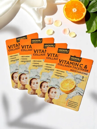 Haokali - Masca de față cu vitamină C și colagen - hidratează, luminează și tonifiază