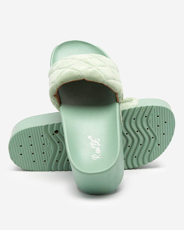 Sandale matlasate dama verzi pe platforma Koriner - Incaltaminte