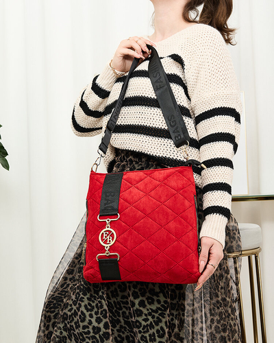 Royalfashion Geantă de damă roșie matlasată din piele ecologică