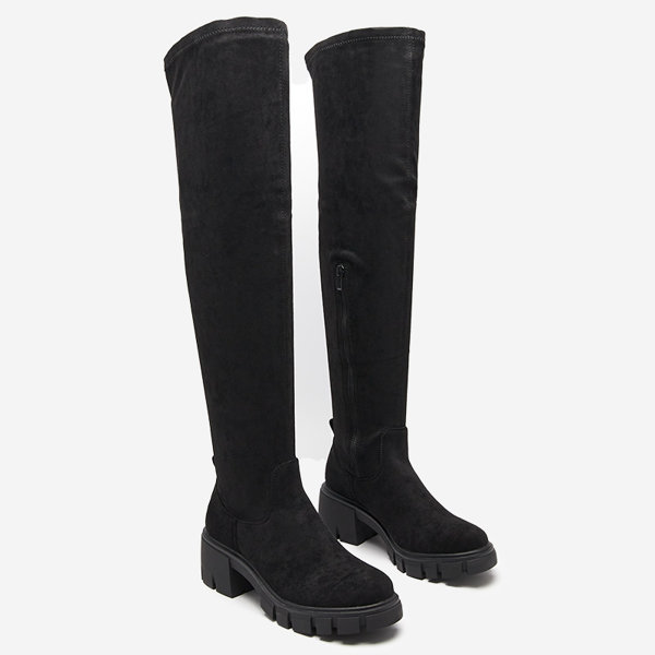 OUTLET Cizme peste genunchi dama negre Netirit - Incaltaminte