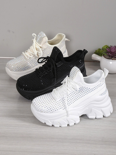 Royalfashion Pantofi sport pentru femei cu strasuri Blysco