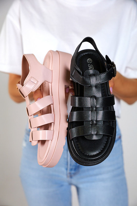 OUTLET Sandale negre dama pe talpa mai groasa Gacino - Incaltaminte