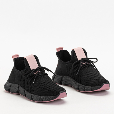 Pantofi sport de dama Bommgi negri si roz - Incaltaminte