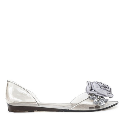 OUTLET Meliski negru transparent cu decoratiuni Malia - Incaltaminte