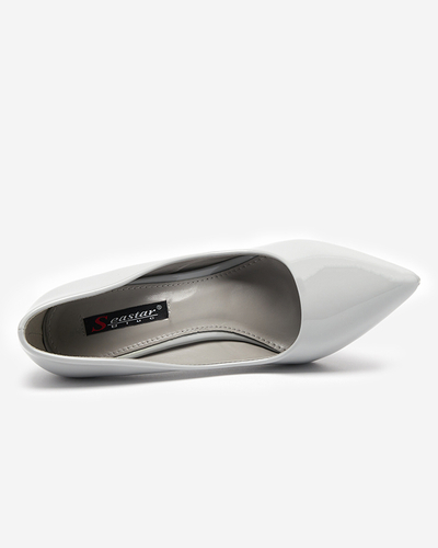 Pompe lăcuite de damă gri pe toc înalt Merier - Îmbrăcăminte