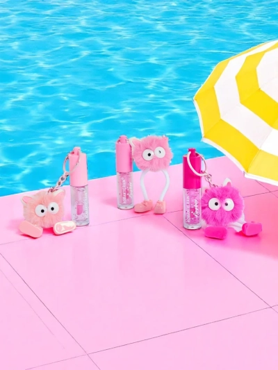 Luciu de buze pentru copii cu un monstrușor pufos Fuchsia