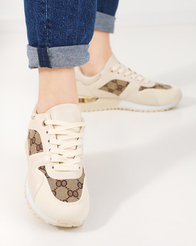 OUTLET Pantofi sport dama bej cu imprimeu Engla - Incaltaminte
